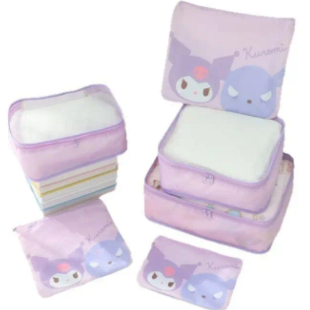 6 piece Kuromi travel organizer bag set